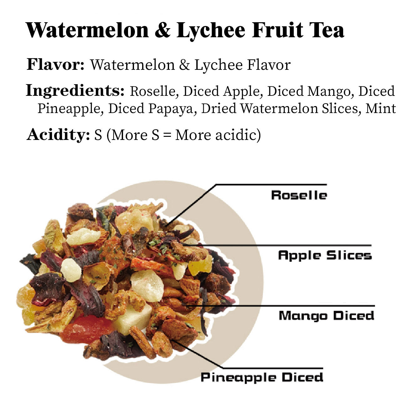 Watermelon Lychee Fruit Tea(Soothe heat-related discomfort)